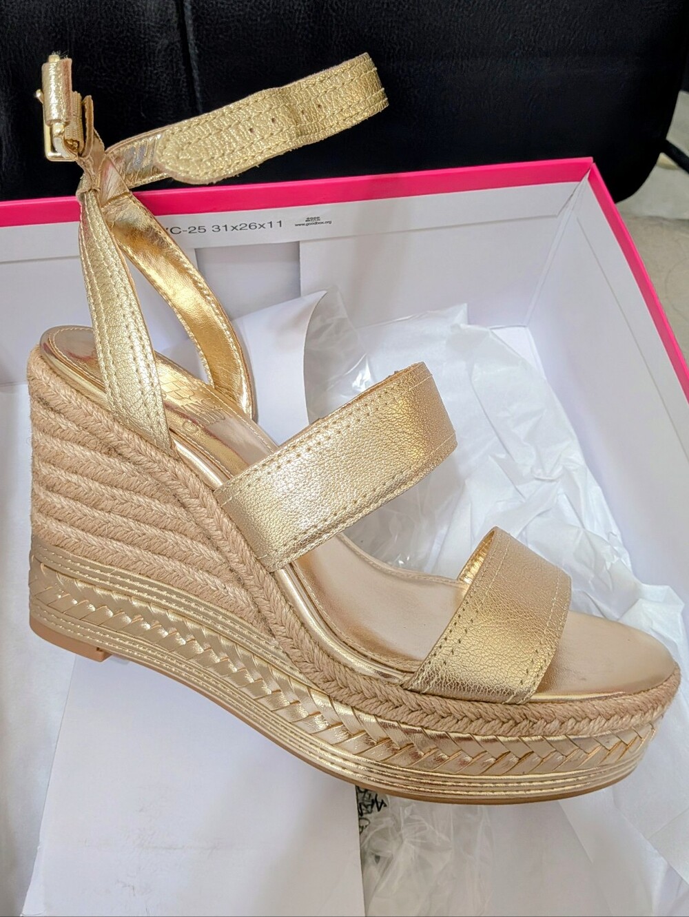 Vince Camuto Gold Wedge Sandals for Women NIB
